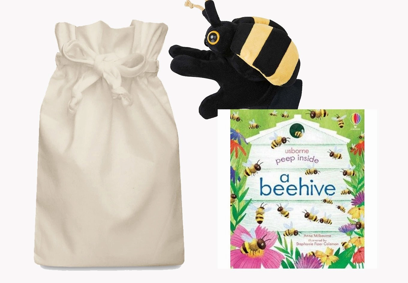 A Beehive Story Sack with Bee Hand Puppet Prince Princess Electronic Toy