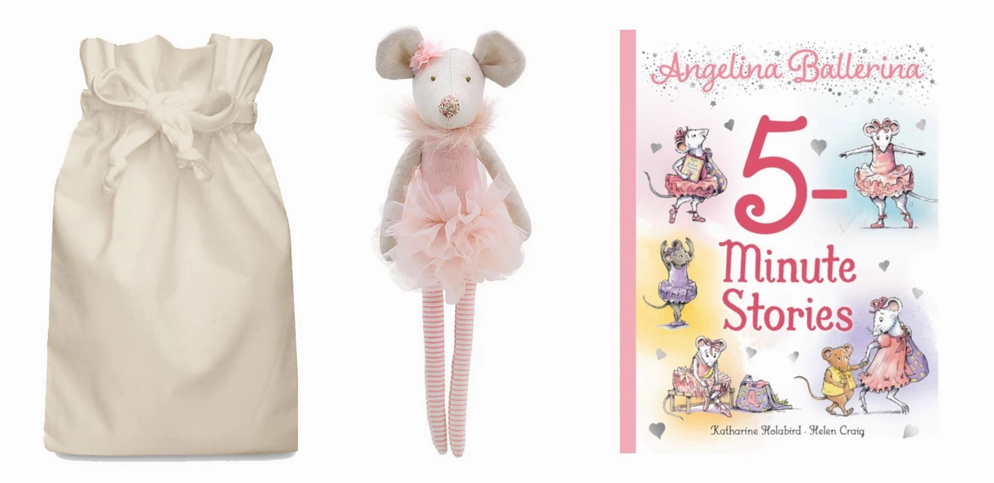 Angelina Ballerina Story Sack with Wilberry Ballerina Mouse Standard Meet Vibration Sense