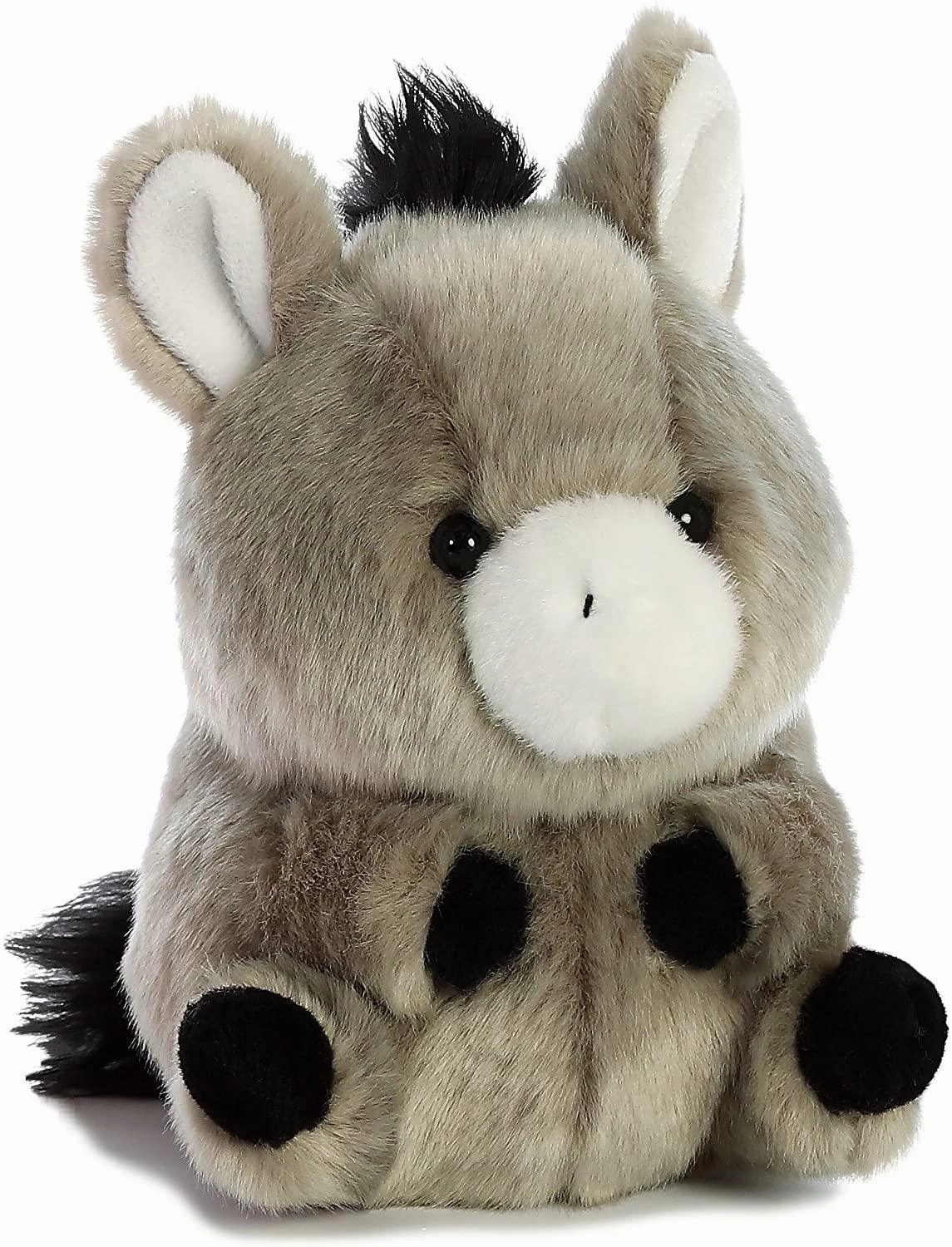 AURORA Rolly Pet 5-inch Bray Donkey Soft Toy - Grey Human Body