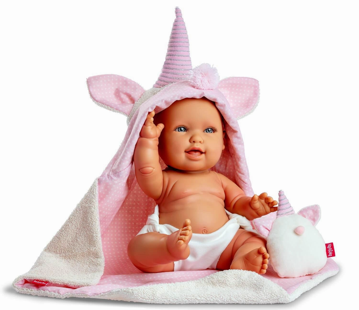 Berjuan 3133 Andrea Baby Unicorn Doll - Pink Super Hero Boat Toy