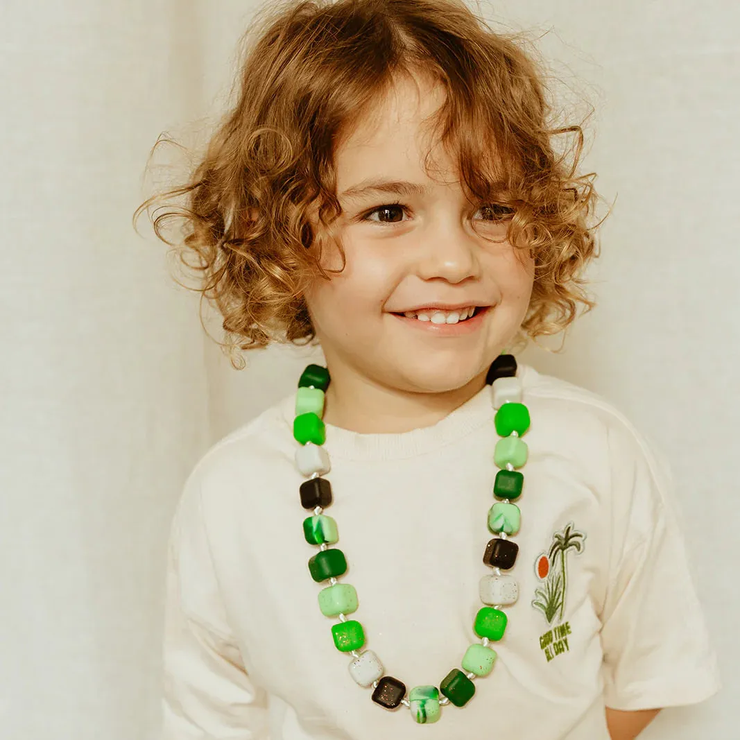 Camo Square Bead Chew Necklace Checkers Board