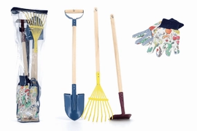 Children's Garden Tool Set (Rake, Hoe, Shovel, and Gloves) Pitch Recognition