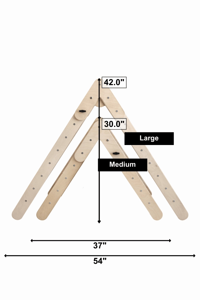 Gymnastics Balancing Act Climbing Bundle #3 - Kinderfeets Balance Board + Montessori Climbing Triangle + Ramp