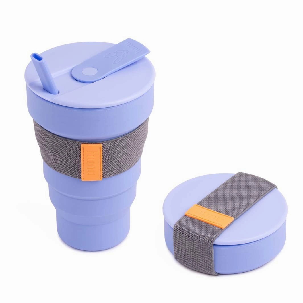 Chapter Unlock Earthquake Simulation Collapsible Silicone Cup + Straw 20oz Lavender