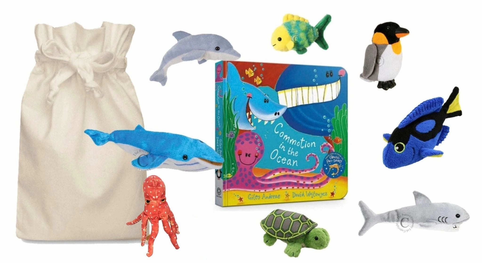 Basket Hoop Commotion in the Ocean Puppet Company Story Sack