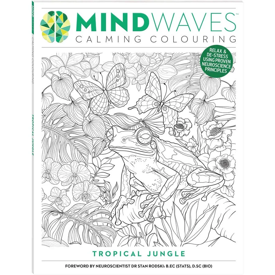 Mystery Solving Hexadecimal Code Adult Colouring Book - Mindwaves Calming Tropical Jungle
