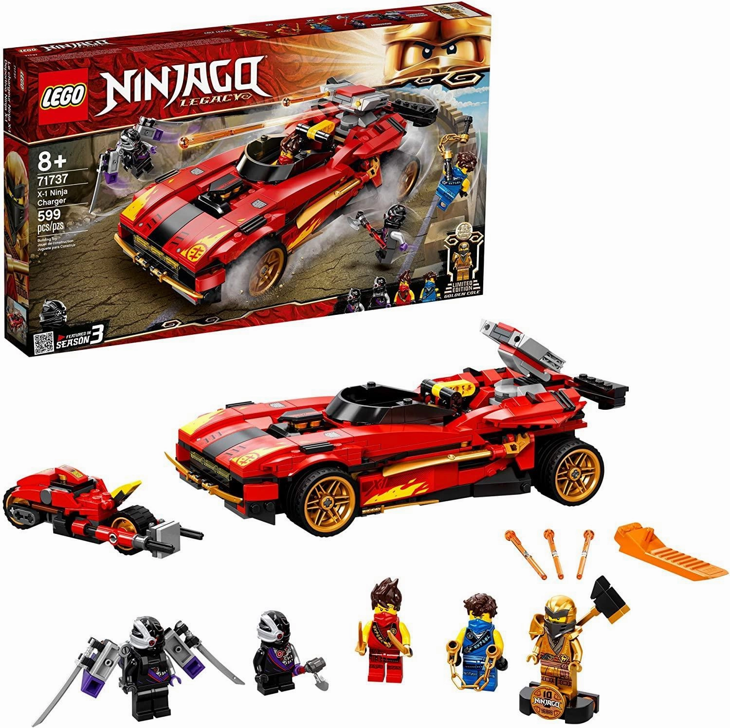 Virtual World LEGO NINJAGO 71737 Legacy X-1 Ninja Charger Building Set