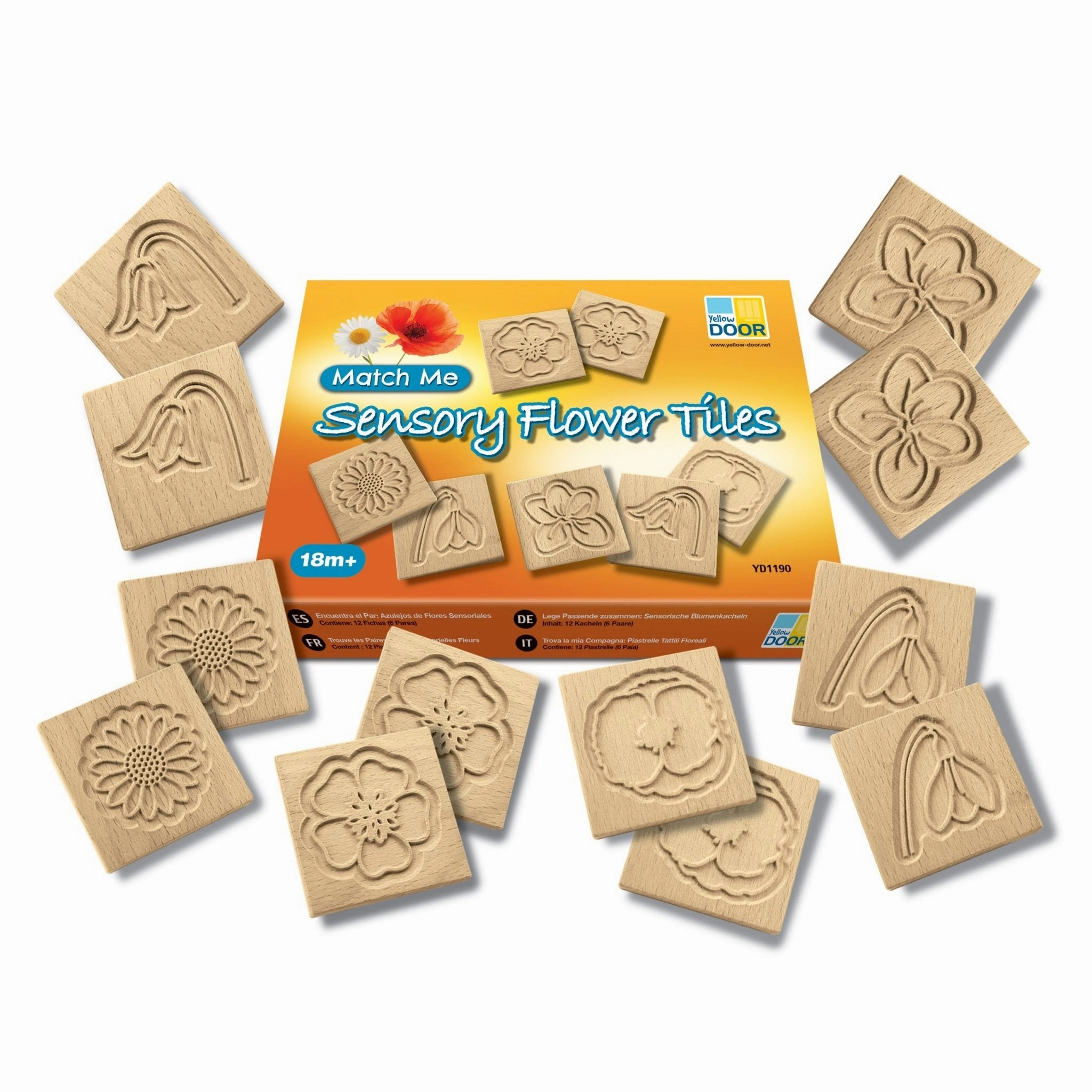 License Acquire Yellow Door Sensory Flower Tiles (12)