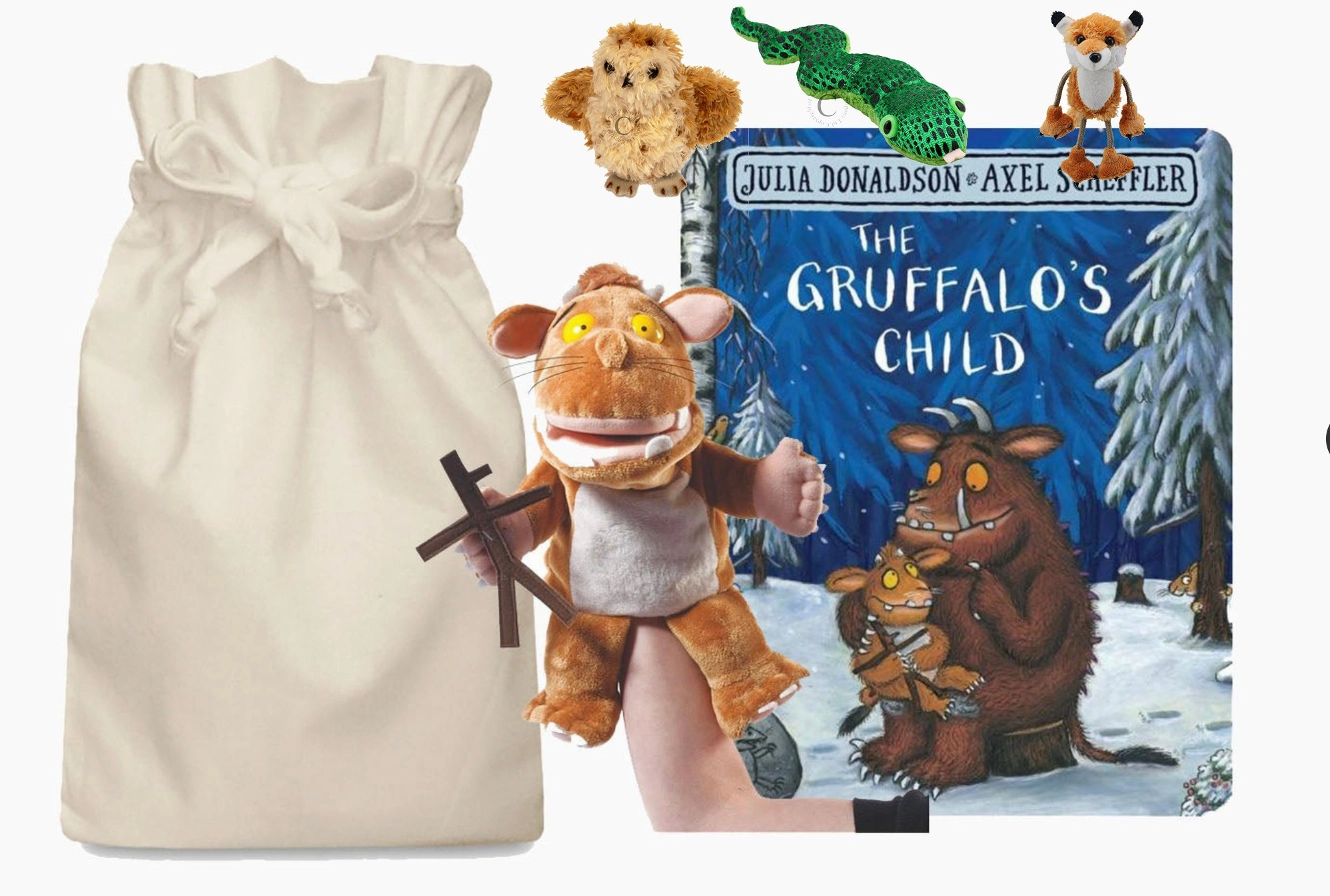 Consciousness Expand Laser Tag Gruffalo's Child Hand Puppet with Stick Man and Finger Puppets Story Sack