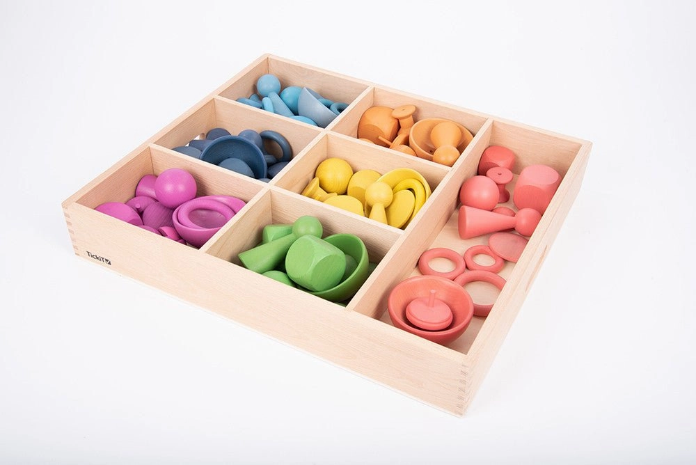Memory Game Unique Feature Rainbow Wooden Super Set   Wooden Sorting Tray (7- Way) 74048 (Direct Shipping)