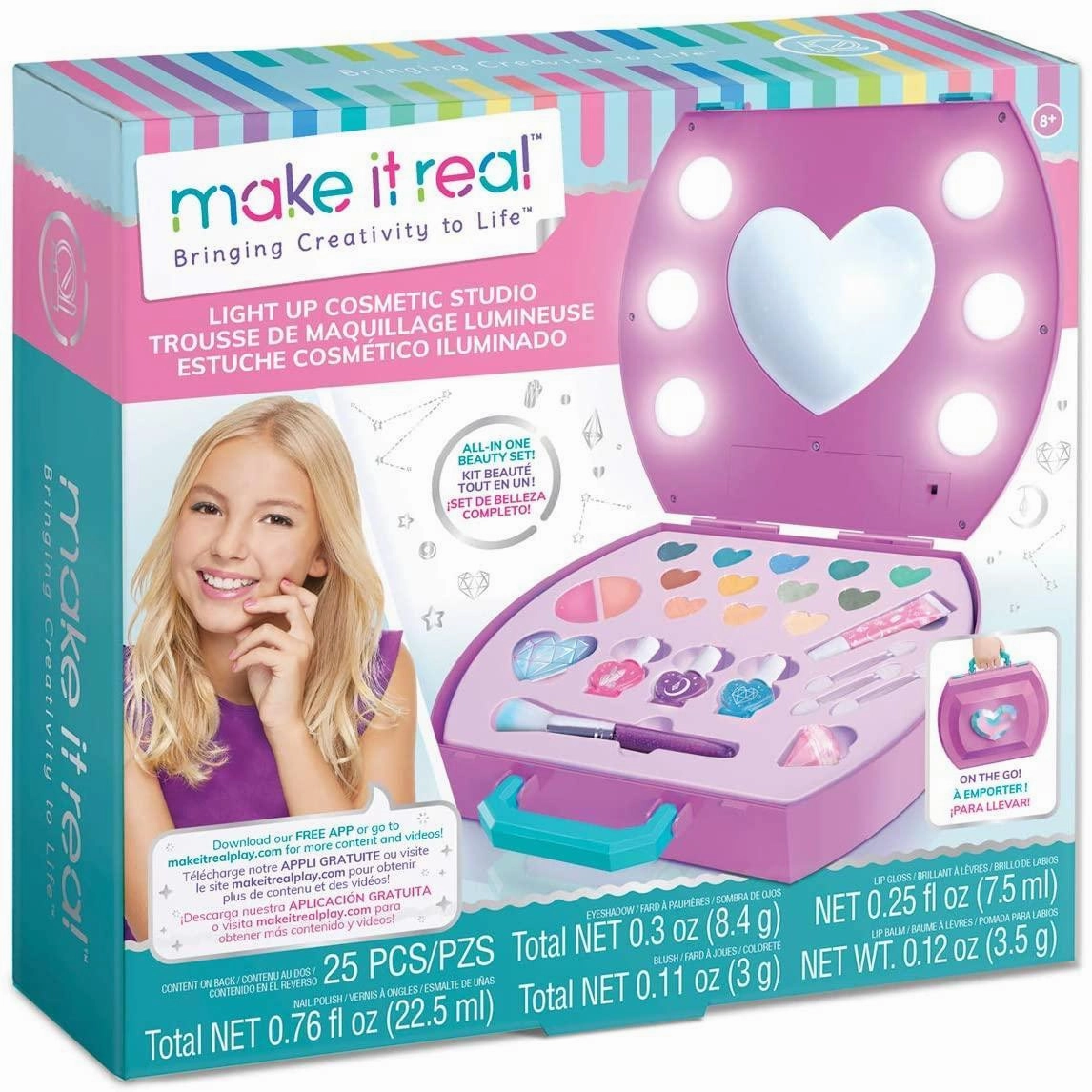 Make It Real 2508 Light-Up Cosmetic Studio Case Diversity Embrace