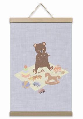 Butterfly Garden Singing Lullabies to Teddy Bear - Prints Wall Art Decor