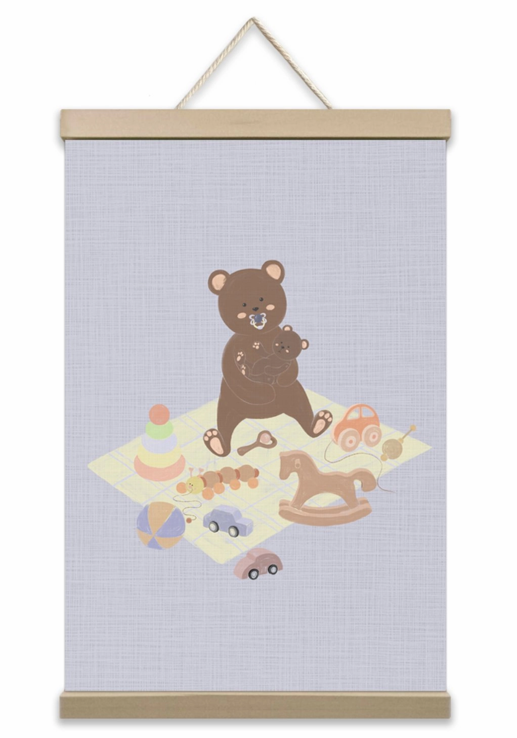 Butterfly Garden Singing Lullabies to Teddy Bear - Prints Wall Art Decor