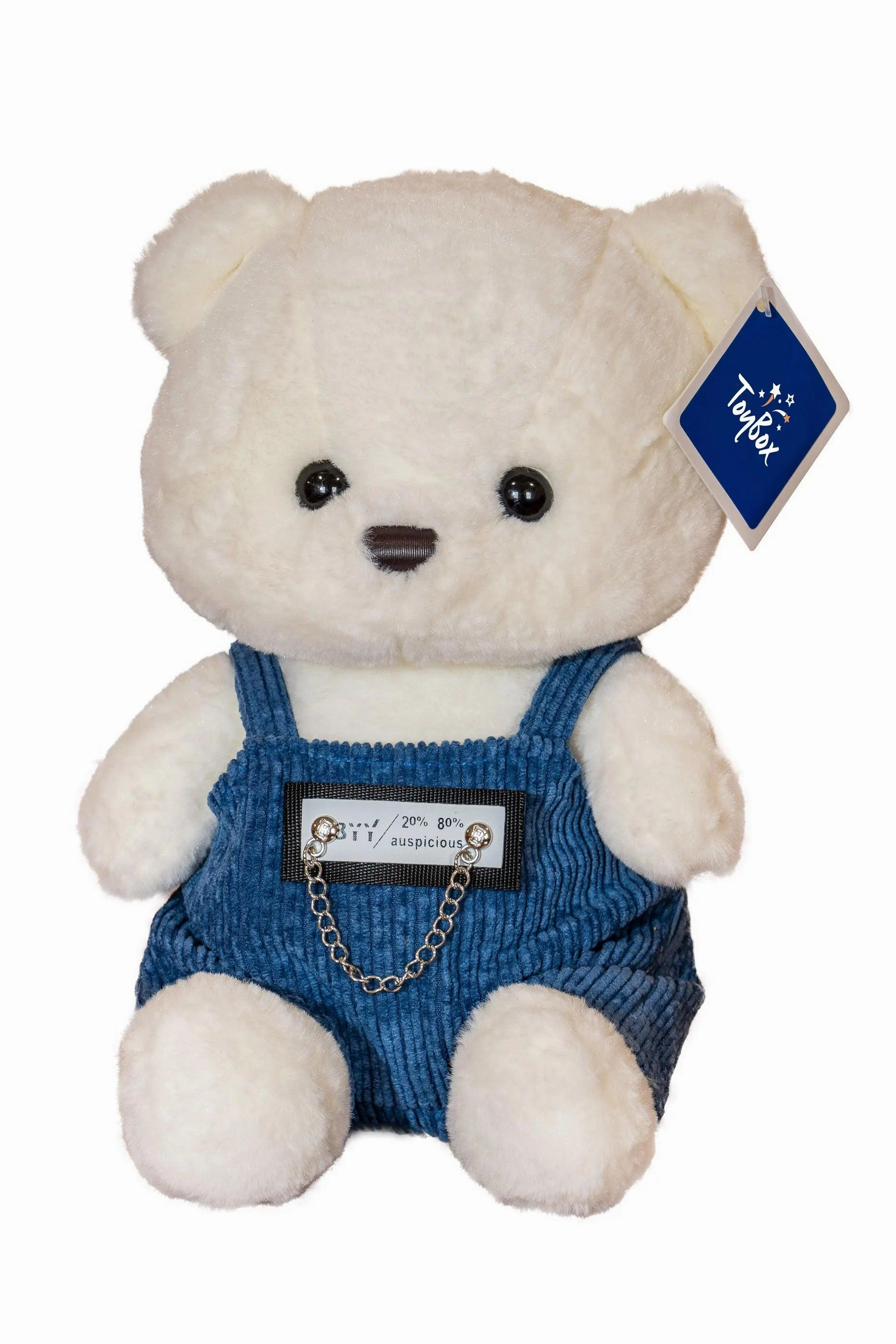 Eco Friendly Moon Base Sweet Cool Bear Plush 25cm - Blue