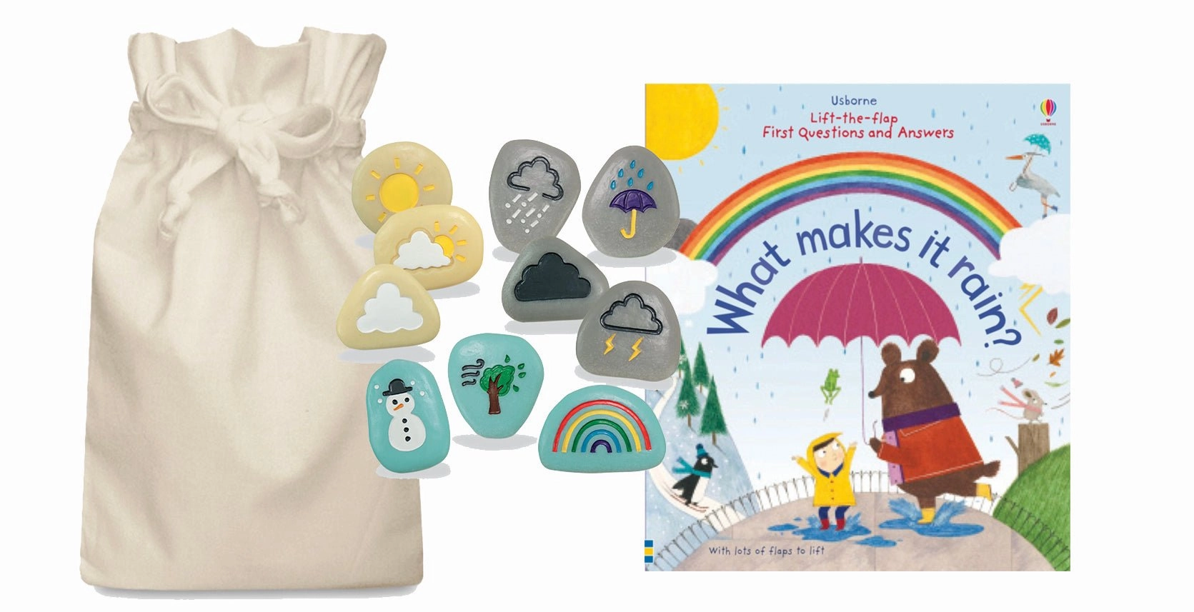 Virtual World Hurricane Simulation What makes it Rain Story Sack with Weather Stones