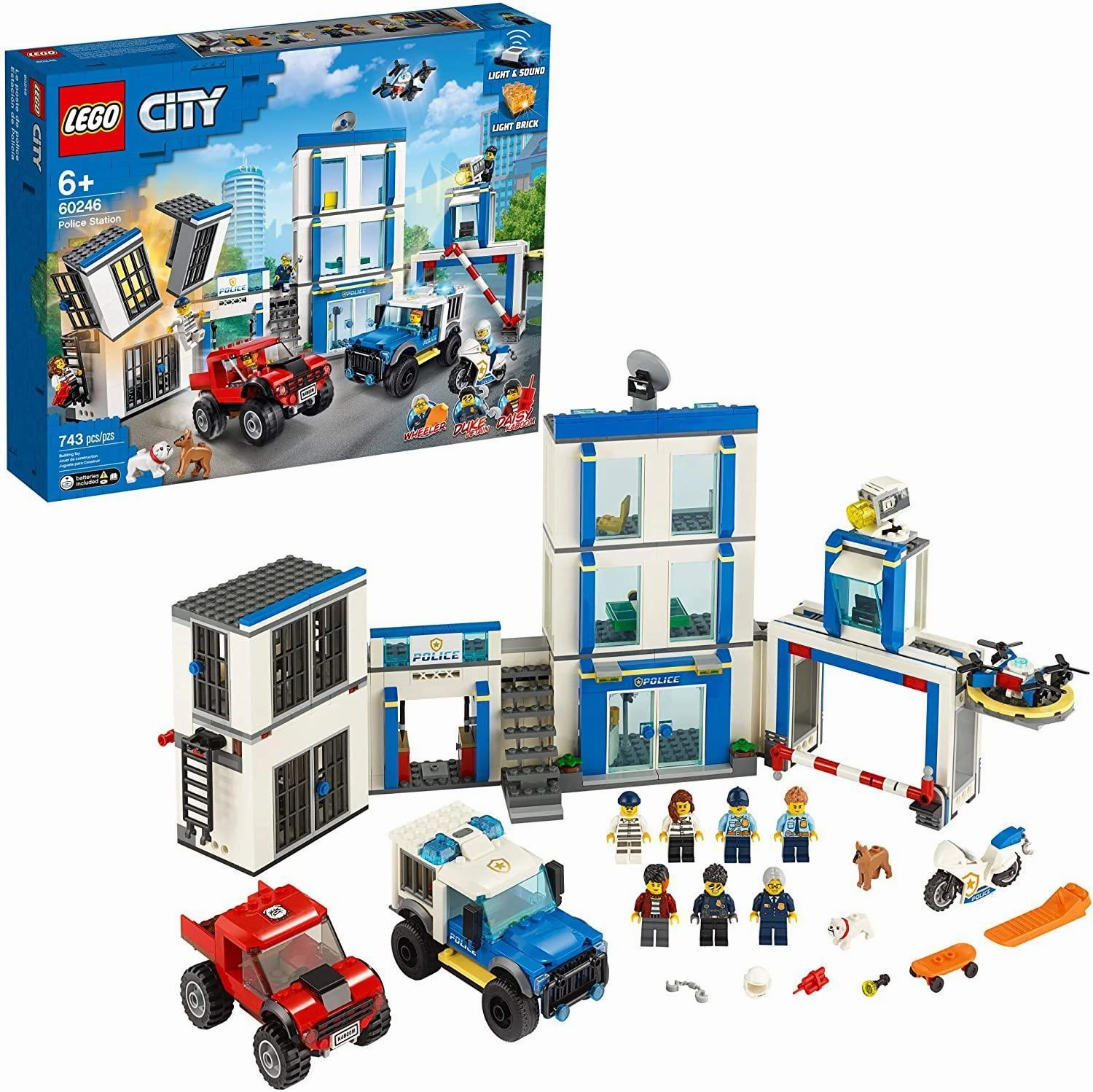 LEGO CITY 60246 Police Station Fun Building Set for Kids Disguise Kit
