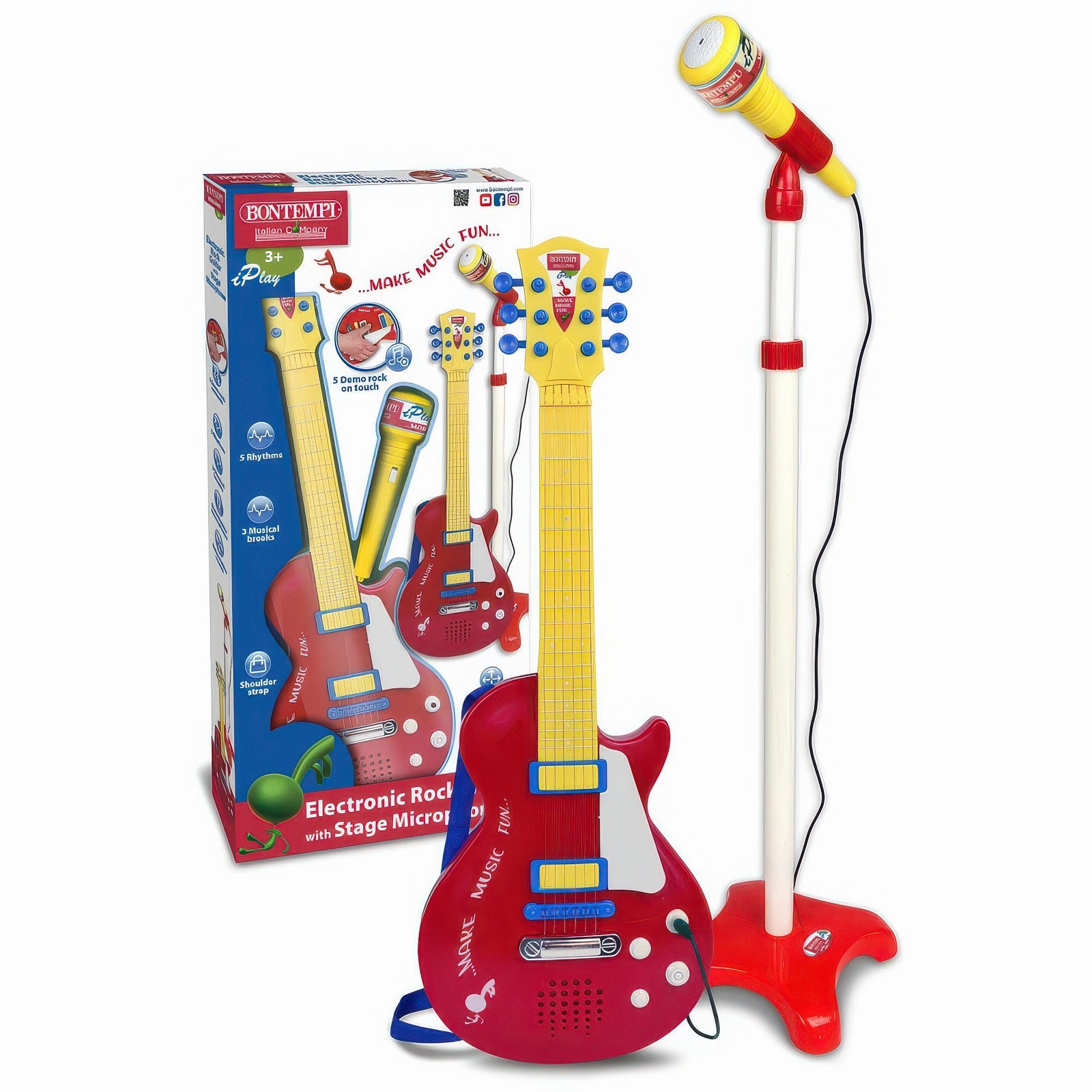 BONTEMPI Electronic Rock Guitar - Red Alphabet Toy Gas Station
