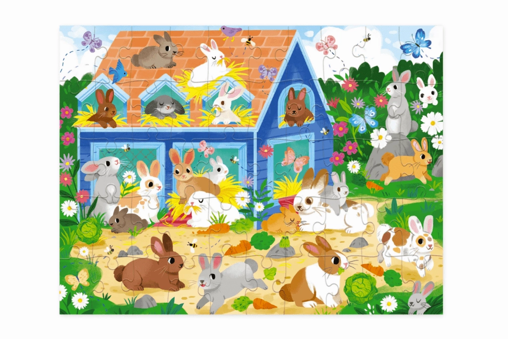 Empathy Build Crocodile Creek 50-Piece Bunny House Puzzle