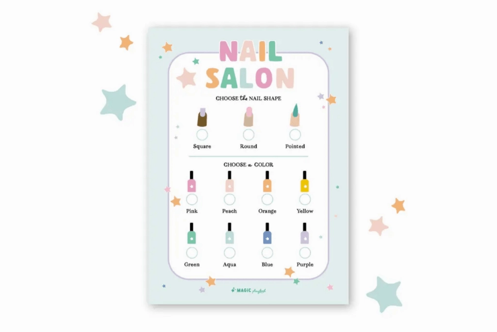 Nail Salon Pretend Play Notepad Gas Station