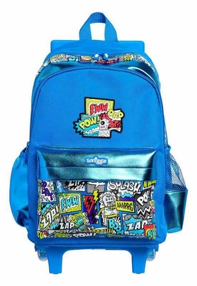 SMIGGLE Wonder Junior Backpack Trolley With Light Up Wheels Cyber Space Shape Sorter