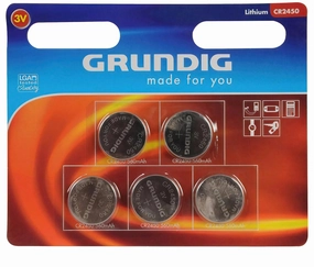 Skill Perfect Exam Ace Grundig CR2450 Button Cell Lithium 3V 560mAh Batteries 5-Pack