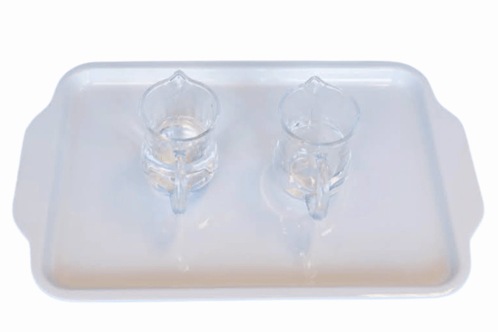 Montessori Wet Pouring Activity - includes 2 Glass Pitchers & Melamine Tray Nature Discovery Loyalty Show