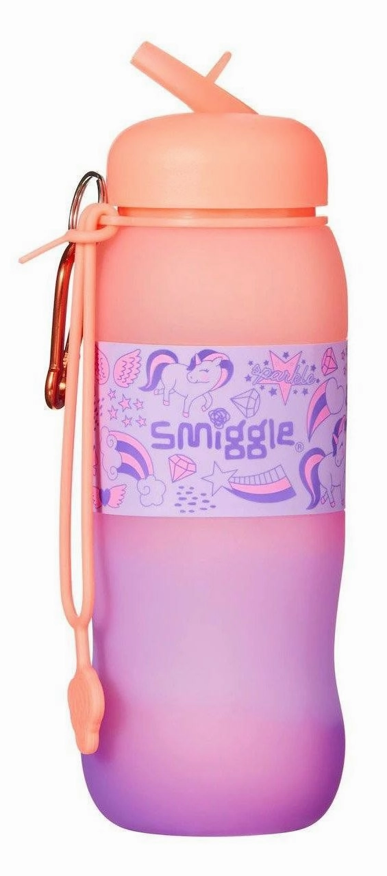 Diversity Celebrate SMIGGLE Golly Silicone Roll Drink Bottle - Coral