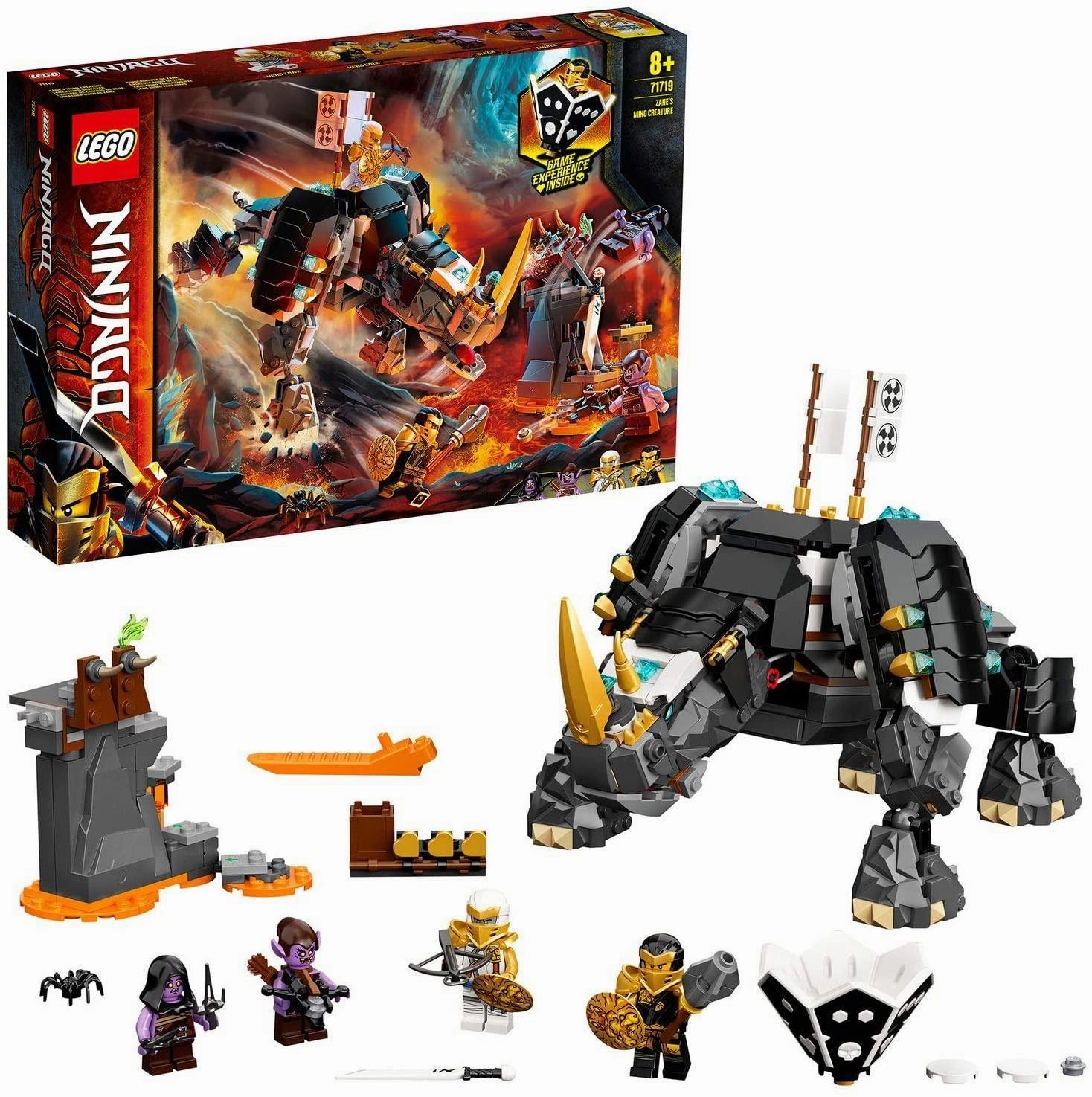 LEGO 71719 NINJAGO Zane's Mino Creature 2-in-1 Building Set & Board Game Magic Carpet