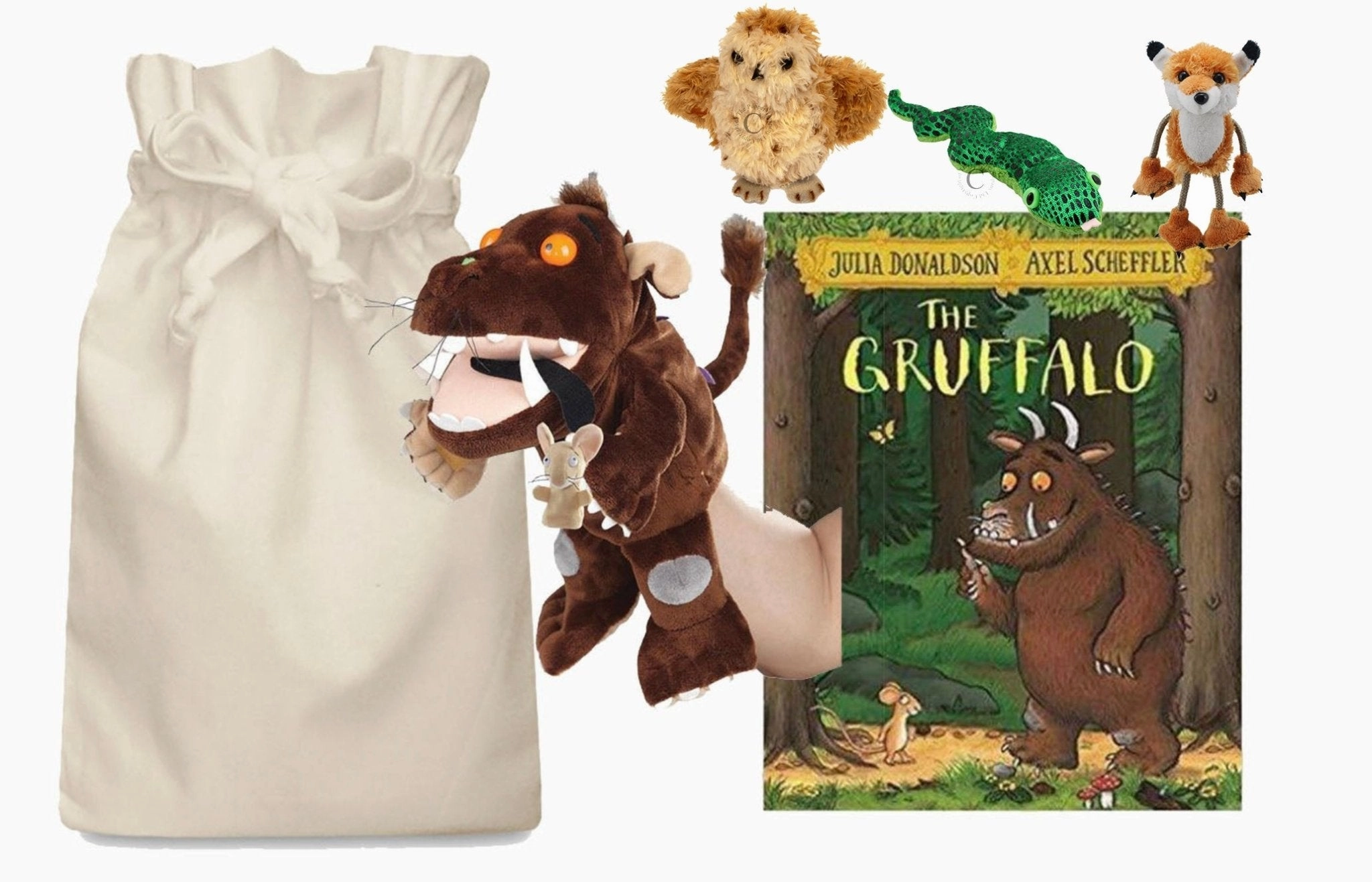 Gruffalo & Mouse Hand Puppet and Finger Puppet Characters Story Sack Power Share