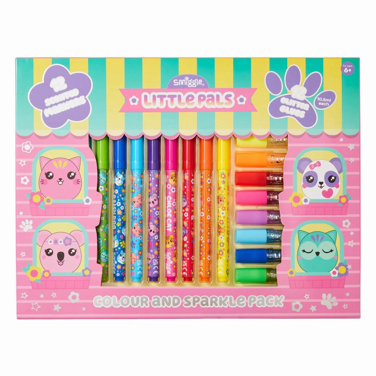SMIGGLE Little Pals Marker And Glitter Glue Pack Board game