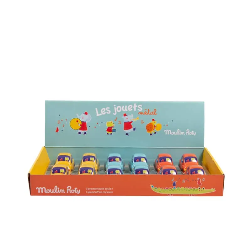 STEM Education Display box with 12 Metal Friction Cars - Assorted Box - Moulin Roty