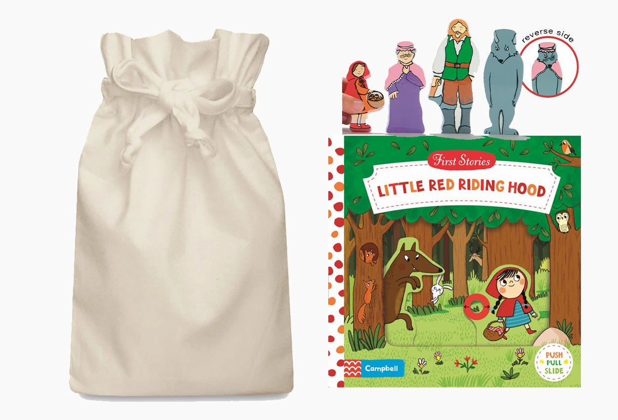 Little Red Riding Hood Story Sack with Wooden Characters Exam Ace Energy Conserve