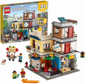 LEGO 31097 CREATOR 3-in-1 Townhouse Pet Shop and Cafe Building Toy Brickset with 3 Minifigures Voice controlled
