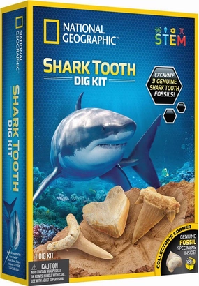 National Geographic Shark Tooth Dig Kit Nature Conserve Code Learning