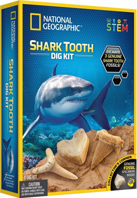 National Geographic Shark Tooth Dig Kit Nature Conserve Code Learning