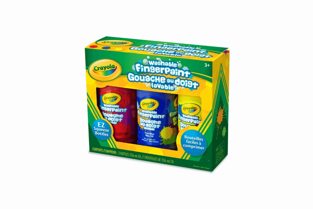 Museum Exhibit Grade Improve Crayola Washable Fingerpaint, 3 Bottles