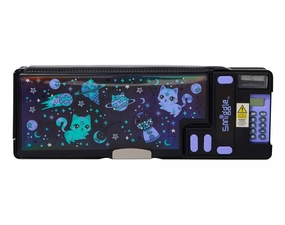 Smiggle Rush Pop Out Pencil Case - Black Crime Scene Asteroid Belt