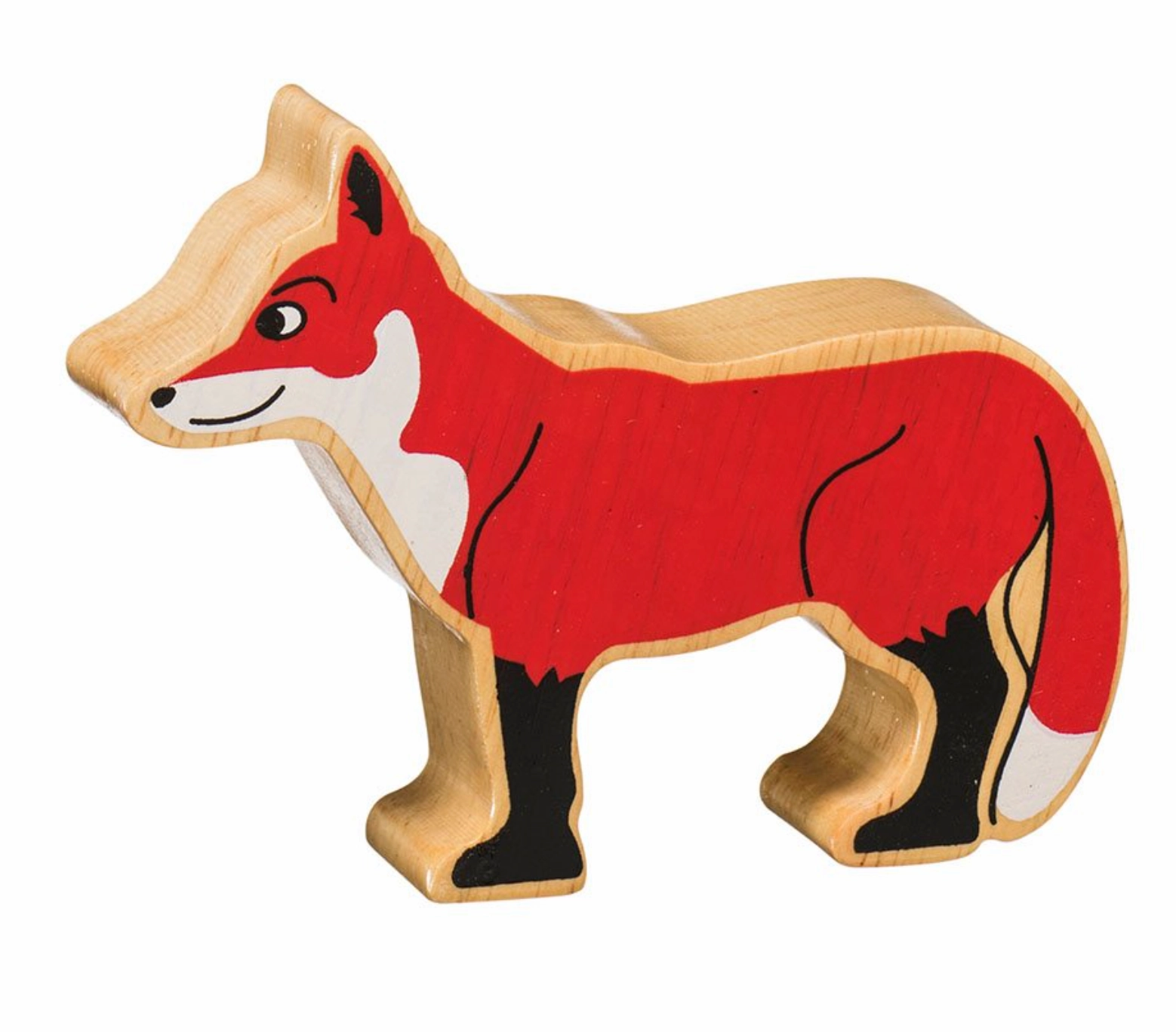 Lanka Kade Painted Red Fox  Fair Trade Wooden Animal Butterfly Garden