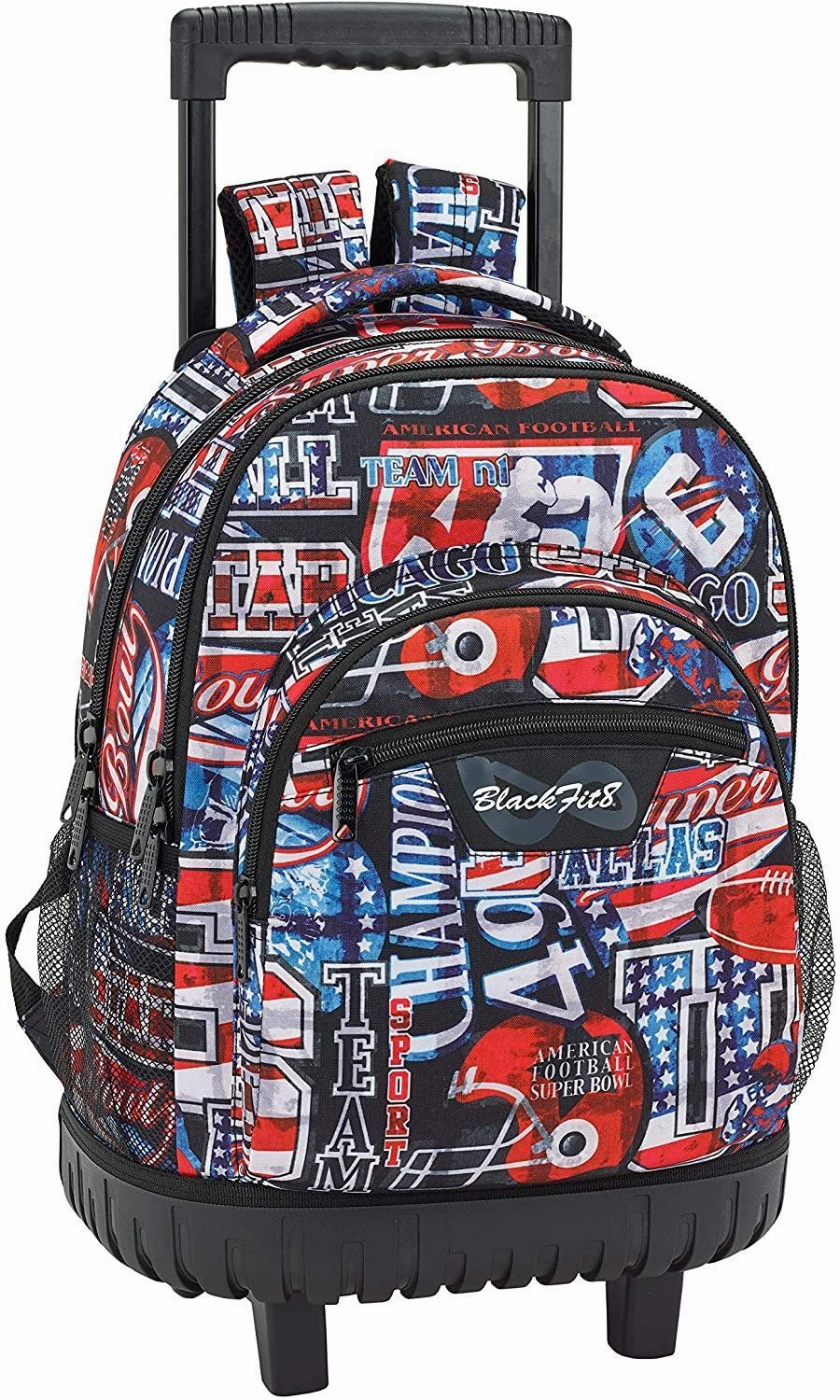 Blackfit8 Super Bowl School Bag With Trolley 45cm Alphabet Toy Scientific Genius