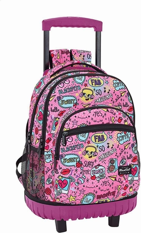 Safta Blackfit8 "Fab" Official Large School Backpack With Wheels Name Make