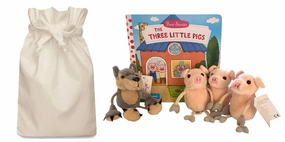 Water Cycle Three Little Pigs & Wolf Story Sack  with Finger Puppets