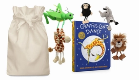 Giraffes Can't Dance Story Sack with Puppet Company Finger Puppets Mystery Solving Solar Cycle