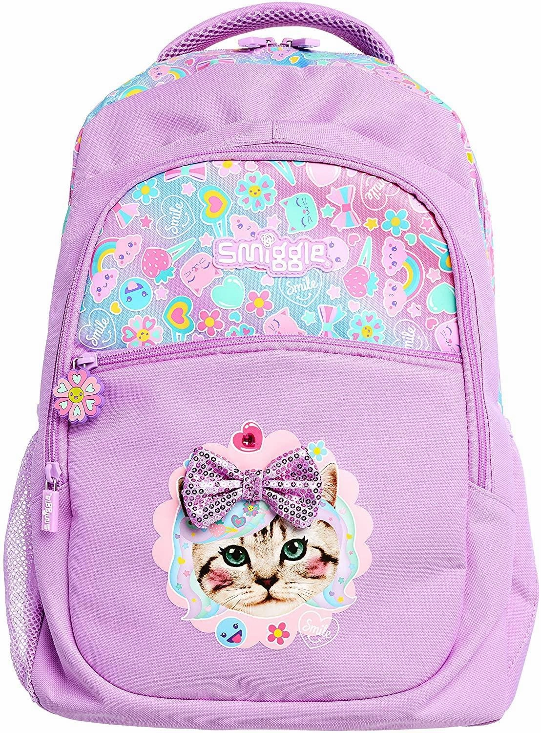 SMIGGLE Stylin' School Backpack 42cm - Lilac Quest Complete Basket Hoop