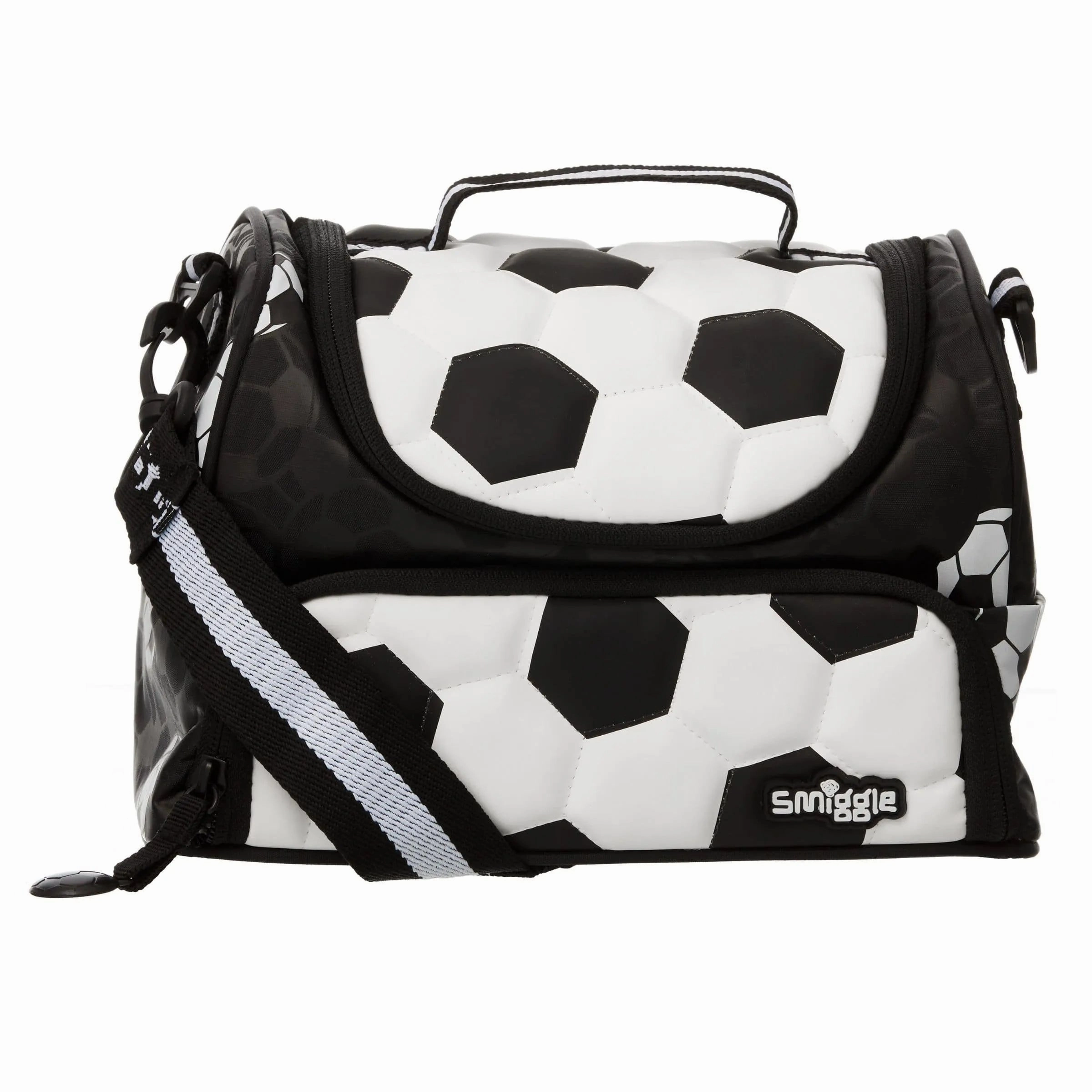 Love Express Smiggle Goal Double Tier Lunchbox With Strap - Black