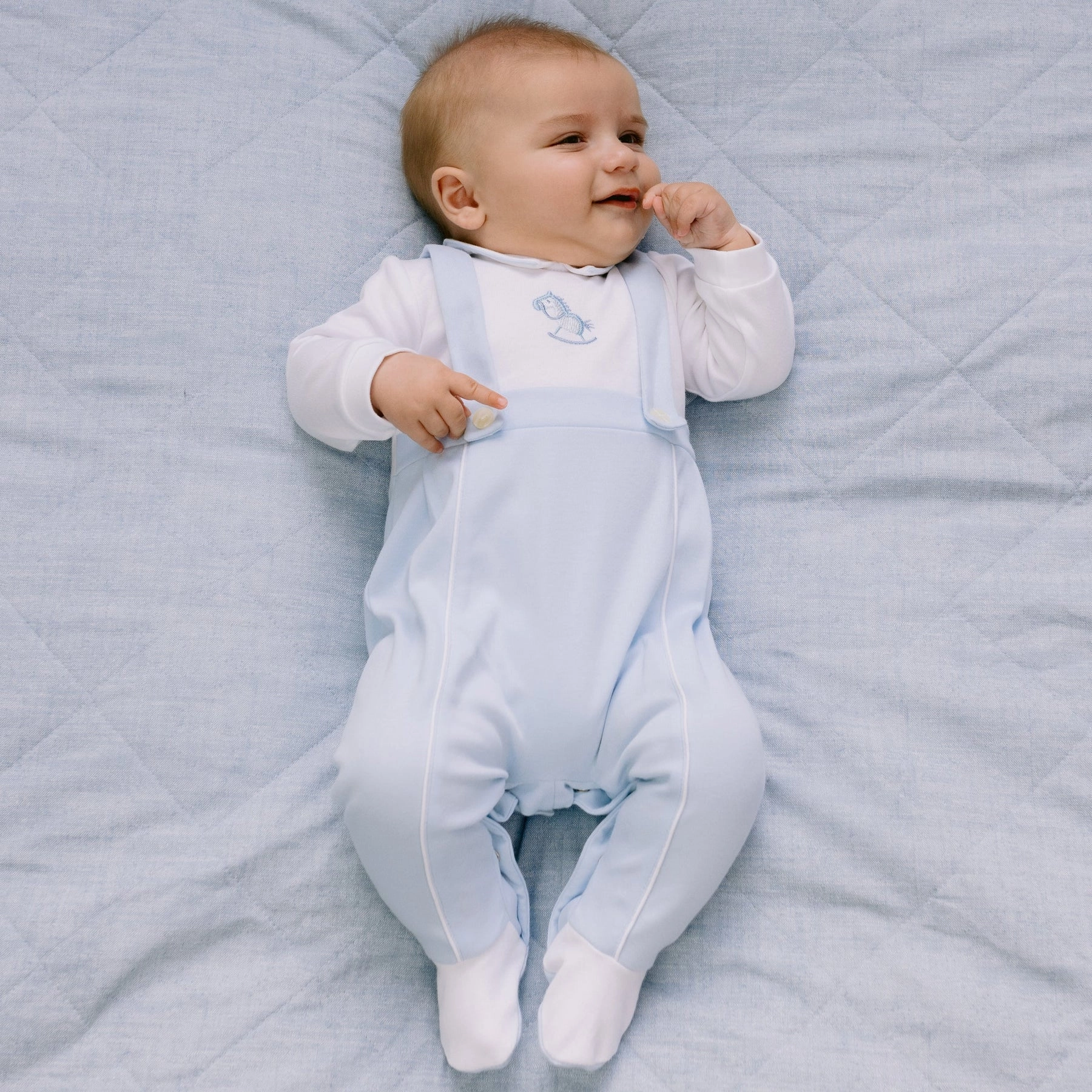 Climbing Gear Household Items Emile et Rose Boys Sleepsuit Fergus with Rocking Horse Detail