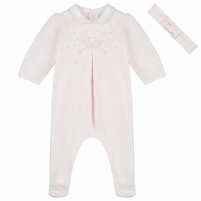 Emile Rose Girls Daphne Pink Sleepsuit 2536PP/23S50 Bird watching