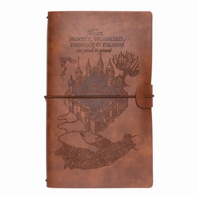 Recycling Project Harry Potter The Marauder's Map Diary PU Leather Journal Notebook