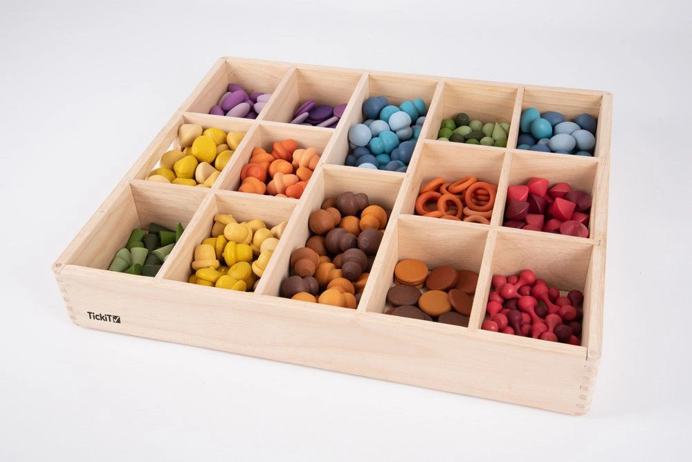 Wooden Treasures Super Set   Wooden Sorting Tray (14-Way) (Direct Shipping) Timing Practice