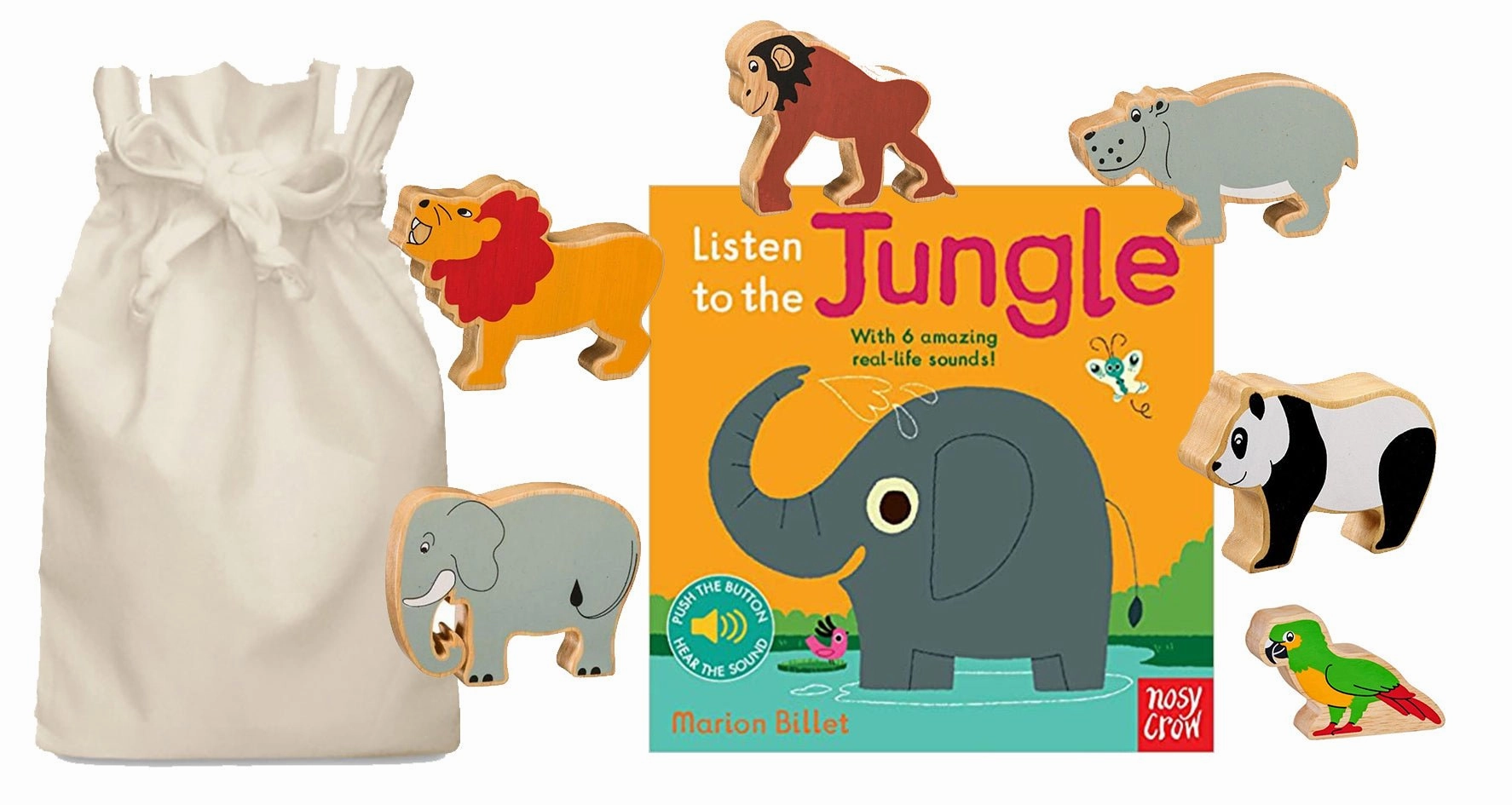 Transportation System Listen To The Jungle Story Sack with Lanka Kade Wooden Animals