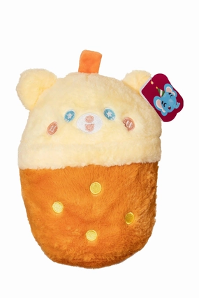 Interactive Games Learning Development Cute Animal Milk Tea Cup Plush 21cm - Cream